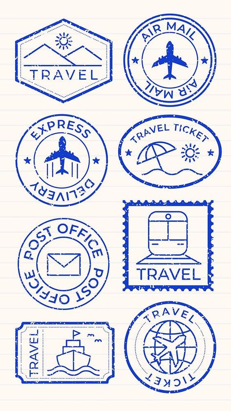 Vintage Travel Stamp, Travel Branding Design, Stamp Graphic Design, Travel Logo Design Ideas, Logo Voyage, Travel Graphic Design, Travel Agent Career, Travel Logos, Travel Typography