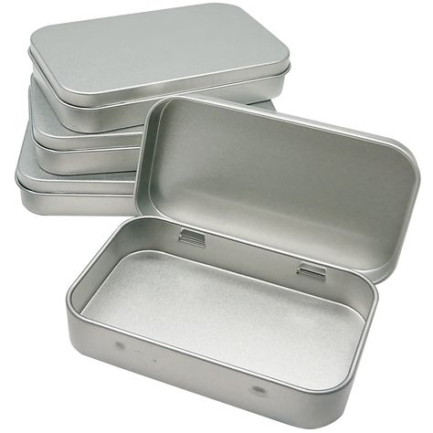 PRICES MAY VARY. 4 Pcs Tin Containers Material: Tins with Hinge lid is made Iron material, which is anti-oxidation, high strength. Product Dimension: The Silver small empty tins size 3.46 x 2.36x 0.71 inch. Tin box with hinged lid is good for traveling, store the necessary items, it is easy to carry in your handbags. Sorting Storage: Hinged tins box it can be sealed easily and securely, them as basic sorting storage containers for small items in home or garage, Metal tins are perfect for storing Metal Storage Bins, Storage Outdoor, Metal Storage Box, Small Hinges, Sewing Supplies Storage, Home Organizer, Small Tins, Lid Storage, Tin Containers