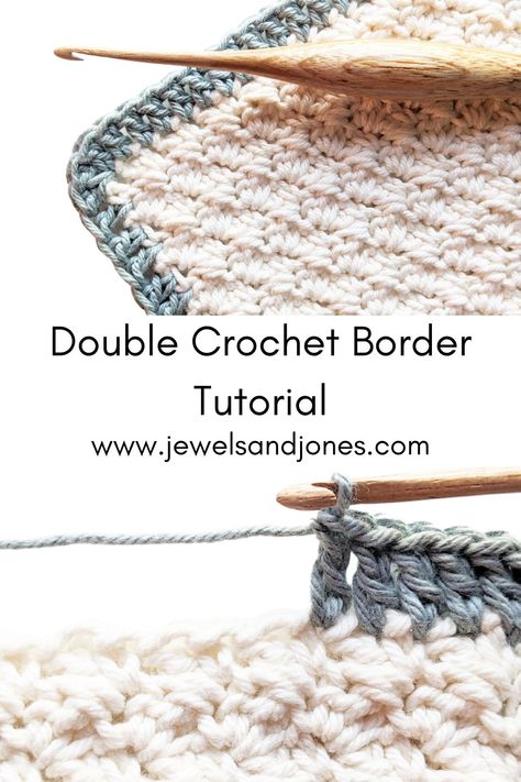 Adding A Crochet Border, How To Put A Border On A Crochet Blanket, How To Do A Border On A Crochet Blanket, How To Crochet Blanket Border, Crochet Blanket Borders Simple, Border For Crochet Blanket Ideas, Double Crochet Edging And Borders, Simple Blanket Border Crochet, Border On Crochet Blanket