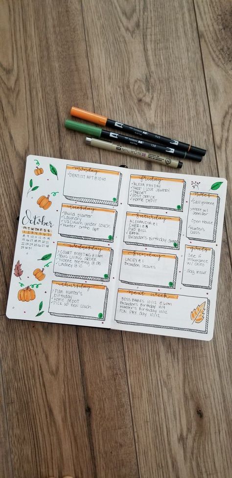 Fall Bullet Journal Weekly Spread, October Bujo Weekly Spread, October Weekly Spread Bullet Journal, October Bullet Journal Weekly Spread, Pumpkin Bullet Journal, October Bujo Theme, October Weekly Spread, October Bullet Journal Cover, Free Bullet Journal Printables