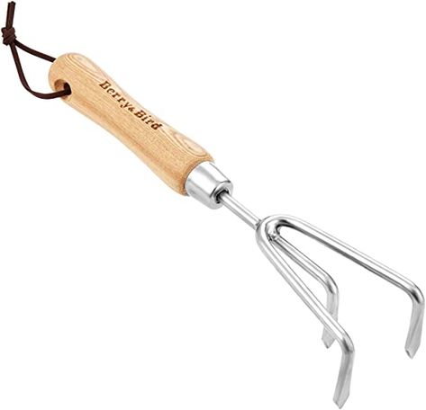 Amazon.com : Berry&Bird Garden Hand Cultivator, Stainless Steel Handheld Triple Claw Hand Rake with Ergonomic Wooden Handle and Leather Strap, Heavy Duty Garden Tilling Tool for Weeding, Turning Soil, Cultivating : Patio, Lawn & Garden Hand Cultivator, Garden Rake, Hanging Vines, Grasses Garden, Gardening Fork, Bird Garden, Ground Cover, Natural Shapes, Mulch