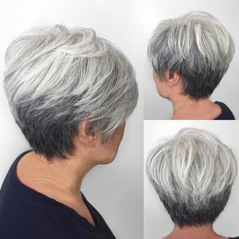 Snow-gray+pixie+bob http://noahxnw.tumblr.com/post/157429507751/hairstyles-with-side-swept-bangs-2017-short Natural Dark Hair, Stacked Bobs, Edgy Pixie Cuts, Over 60 Hairstyles, Edgy Pixie, Hair Color Options, Layered Hairstyles, Shorter Hair, Short Grey Hair