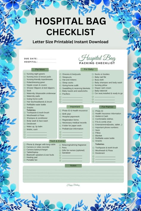 Labor and Delivery Checklist Hospital Bag Checklist, Maternity Printable Hospital Delivery Bag Checklist for mom, spouse/partner, and baby.  Stay fully prepared for your special day with our comprehensive Hospital Delivery Bag Checklist - helping you to have a smooth and stress-free birthing experience. This is a DIGITAL PRODUCT. No physical product will be shipped to you.  File Type: INSTANT DOWNLOAD PRINTABLE FILE WHAT YOU ARE PURCHASING Minimalist Maternity Hospital Bag Checklist (Digital Fil Delivery Bag Checklist, Dad Hospital Bag, Pregnancy Hospital Bag Checklist, Baby Hospital Bag Checklist, Delivery Hospital Bag, Labor Bag, Hospital Checklist, Hospital Bag For Mom To Be, Pregnancy Hospital Bag