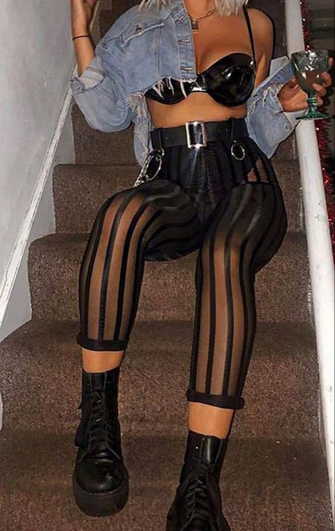 Love love love these leggings so much! You could pair them with so many outfits Sheer Pants Outfit, Electro Festival Outfit, Female Fashion Casual, Goddess Power, Plus Size Rave, Push Up Women, Rave Looks, Athleisure Pants, Sheer Pants