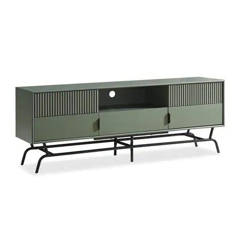 DH BASIC Modern 60-inch 3-Drawer Media Cabinet TV Stand with Cable Hole by Denhour - On Sale - Bed Bath & Beyond - 37568798 Unique Living Room Furniture, Target Tv Stand, Black Tv Stand, Textured Panels, Black Tv, Tv Stand With Storage, Console Cabinet, Media Cabinet, Tv Stand Wood