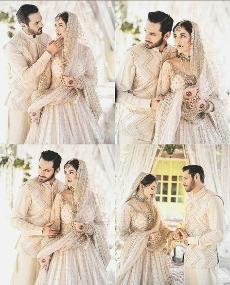 Muslim Wedding Photos, Bride Groom Photoshoot, Nikah Wedding, Asian Wedding Dress Pakistani, Bride Groom Poses, Muslim Wedding Photography, Indian Bride Photography Poses, Tere Bin, Bridesmaid Photoshoot