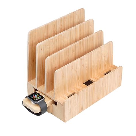 PRICES MAY VARY. COMBO INCLUDES: MobileVision Slim Bamboo Charging Station Stand Organizer With Compatible Apple Watch Adapter (Apple Watch Charger and Charging Cable NOT Included. MobileVision Bamboo Apple Watch Adapter ONLY compatible with Original Apple Watch Charger. 0.33in x 1.1in / 8.3mm x 28mm) Easily dock your Apple Watch while it and the rest of your cell phones, tablets, laptops, and other tech gadgets charge together, Create one central charging station location Compatible Apple Watch Tablet Charging Station, Charging Station Organizer, Homesick Candles, Wooden Docking Station, Apple Watch Stand, Hide Cables, Apple Watch Charger, Charging Stations, Watch Charger