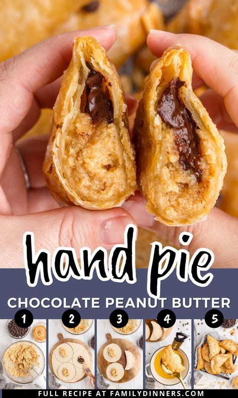 Peanut Butter Hand Pies, Pudding Hand Pies Baked, Mini Hand Pies Recipes, Deep Fried Pies, Peanut Butter Pie Bites, Sweet Hand Pies Recipes, Fry Pie Dough, Homemade Fried Pies, Deep Fried Hand Pies