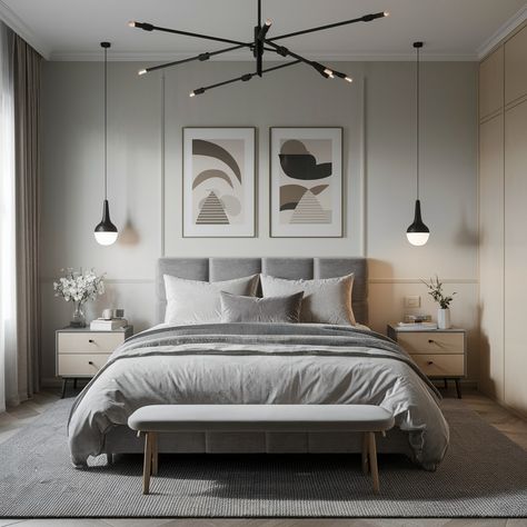 Turn your bedroom into a sanctuary with soft, neutral tones. 😌🛏️ #InteriorDesign #BedroomInspo #NeutralColors #RelaxAndUnwind #homedecorideas Grey Bedroom Minimalist, Grey And Taupe Bedroom, Taupe And Grey Bedroom, Bedroom Minimalist, Grey Bedroom, Bedroom Inspo, Neutral Tones, Neutral Colors, Turn Ons