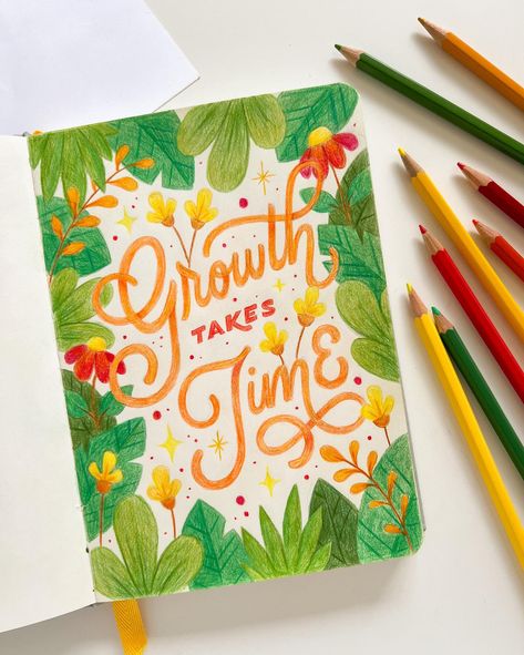 Growth takes time | hand lettering, lettering, script lettering, monoline lettering Monoline Lettering, Growth Takes Time, Creative Mind Map, I Need A Break, My Escape, Bond Paper Design, Keyword Elements Canva, A Gentle Reminder, Beautiful Lettering