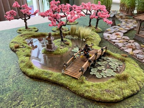 Diaroma Ideas Projects, Swamp Diorama, Japan Diorama, Japanese Diorama, Park Diorama, Diaroma Ideas, Science Project Models, Garden Diorama, Rumah Minecraft Sederhana