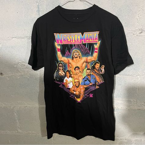 Wwe Wrestlemania Tshirt Mens Size Medium New Wrestling Shorts, John Cena Wrestling, Brock Lesnar Wwe, Beer Olympics, Wwe Shirts, Wwe Wrestlemania, Macho Man Randy Savage, Wrestling Shirts, Punk Shirt