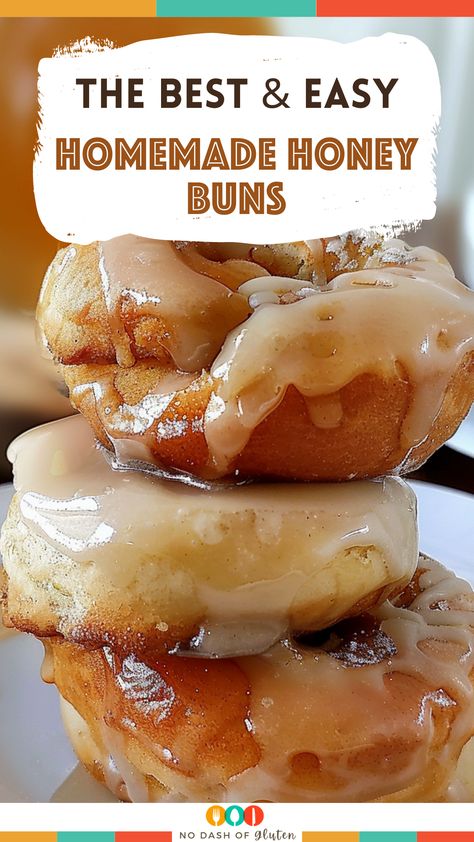 Homemade Hunny Buns, Easy Honey Buns, Homemade Honey Buns Baked, Cinnamon Bagels Topping, Honey Butter Biscuits Pillsbury Recipes, Breakfast Sweet Breads, Doughnut Recipe Easy Baked, Hot Honey Dessert, Simple Sweet Breakfast Ideas