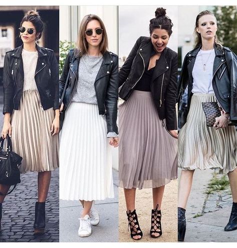 Outfit Plissee Rock, Plisse Skirt Outfit, Pleated Skirt Outfit Spring, Smart Casual Skirt Outfit, Pleated Skirt Outfit Winter, Pleated Skirt Outfit Casual, Plead Skirt, Pleated Skirt And Sneakers, Moda Pinup