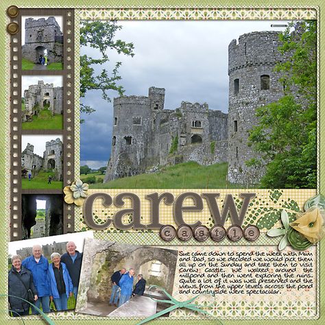 Sweet use of the whole page.  Scrapbook.com Travel Scrapbook Layouts, Ireland Scrapbook, Bridal Shower Scrapbook, Scrapbooking Layouts Travel, Cruise Scrapbook, Travel Scrapbook Pages, Travel Album, Vacation Scrapbook, Album Scrapbook