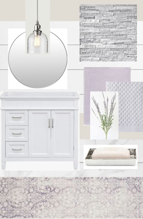 Lilac Bathroom Decor, Lavender And White Bathroom, Lilac Bathroom Ideas, Lavender Bathroom Ideas, Teen Girl Bathroom Ideas, Lilac Bathroom, Secondary Bathroom, Lavender Bathroom, Lavender Spa