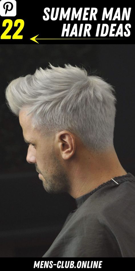 Top styles 2023 for mens hair: Stay ahead of the trends with the hottest haircuts, styles, and looks for summer Men’s Hair 2023, Silver Hair Man, Grey Hair Color Men, Indigo Hair Color, Platinum Blonde Hair Men, Silver Hair Men, White Hair Men, Bleached Hair Men, Silver Hair Dye