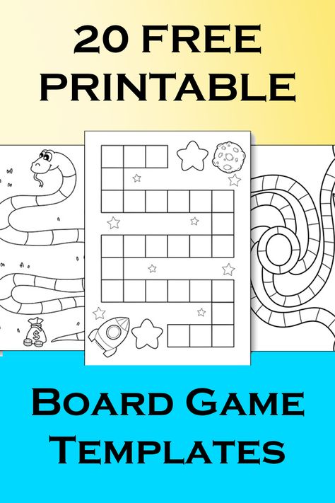 Transform game night with these 20 free printable blank board game templates! 🎲 From classic designs to customizable themes, unleash your creativity and craft the perfect board game for any occasion. Whether you're a teacher, a parent, or a game enthusiast, these templates offer endless possibilities for fun and learning. Get ready to roll the dice and let the games begin! #DIYGames #PrintableTemplates #FamilyFun Printable Blank Board Games, Printable Game Boards Templates, Boardgame Template Free Printable, Free Board Game Template Printable, Make Your Own Board Game Kids, Home Made Board Games Ideas, Home Made Games For Family, Activities For Bored Kids, Printable Board Games Template