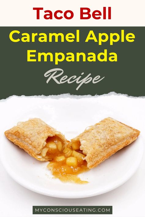 Caramel apple empanada on a table Taco Bell Caramel Apple Empanada, Taco Bell Desserts, Caramel Apple Empanadas, Christmas Desert Recipes, Apple Empanadas, Pumpkin Healthy, Easy Desert, Christmas Desert, Best Desert