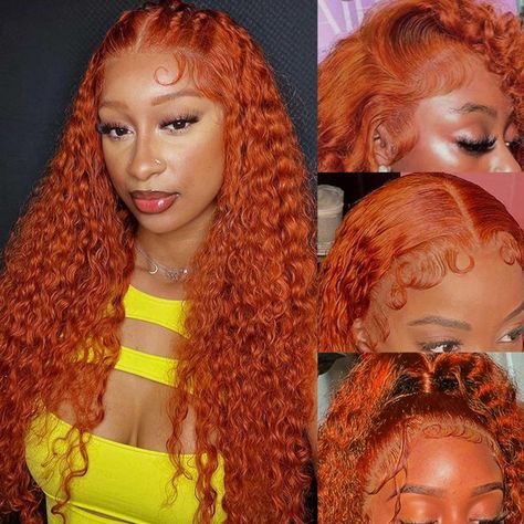 PRICES MAY VARY. ❤Ginger Wig is a warm and vibrant color that ranges from light to dark shades of red-orange. This color is often associated with passion, energy, and excitement, making it a popular choice for those who want to make a statement with their hair. 💯Ginger Human Hair Lace Front Wigs for women use 12A 100% unprocessed and pre plucked Brazilian virgin hair with natural hairline. The lace frontal wigs feel soft and smooth. Can be easily dyed, bleached, permed into whatever style you l