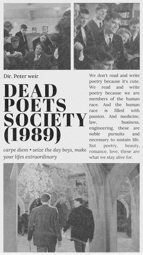 dead poets society movie wallpaper/poster Movie Poster Wall Art, Movie Quotes Poster, Words For Poetry Writing, Book Wall Prints, Movie Quote Poster, Dead Poet Society Poster, Dead Poets Society Aesthetic Wallpaper, Dead Poets Society Movie Poster, Posters For Wall Bedroom Aesthetic