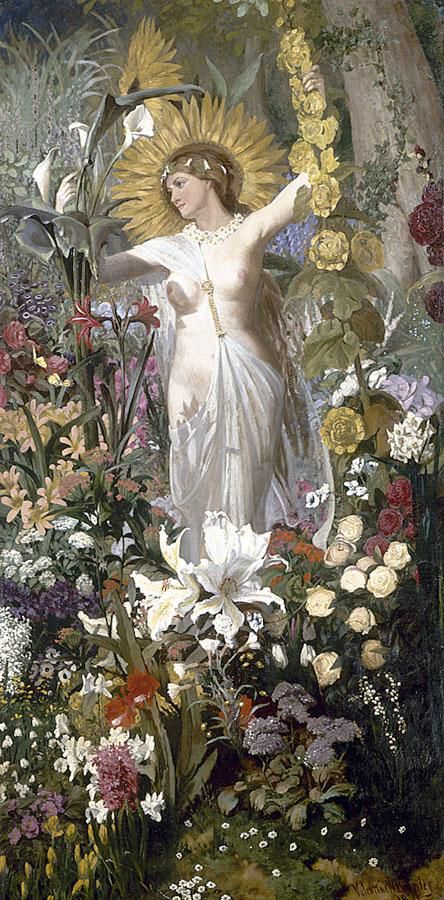 Valentine Walker Bromley (1848-1877), "Flora" Greek Goddess Art, Nature Goddess, Rennaissance Art, Roman Goddess, Roman Mythology, Irish Art, Feminine Art, Goddess Art, Art Et Illustration