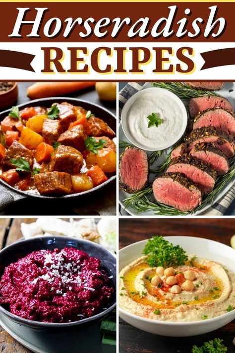 Wow your senses with these fantastic horseradish recipes. Be it sandwiches, hot dogs, steaks, or fish, there's nothing this root veggie can't handle. Recipes That Use Horseradish, Horseradish Root Recipes, Horseradish Uses, Recipes Using Horseradish, Horseradish Dishes, Horseradish Leaves Recipes, Recipes With Horseradish, Beet Horseradish Recipe, Horseradish Sandwich