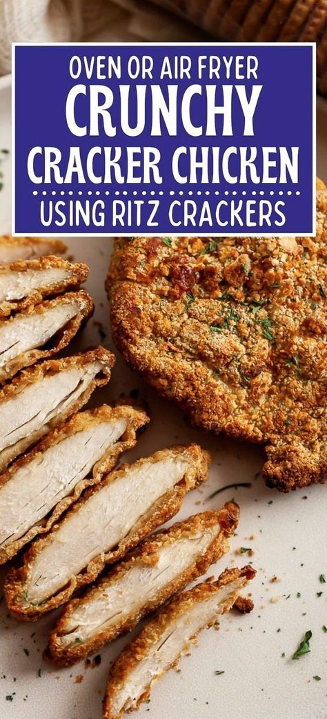 Have leftover crackers on hand from a holiday or party? Don’t let them go to waste. Learn how to use crackers as a crispy, crunchy breading for chicken cutlets! Air fry Crispy Cracker Chicken or bake in the oven and serve with your favorite side dishes. Crispy Ritz Cracker Chicken, Chicken Cutlet Recipes Baked, Breading For Chicken, Baked Chicken Cutlets, Ritz Cracker Chicken, Crispy Oven Fried Chicken, Cracker Chicken, Breaded Chicken Cutlets, Crispy Crackers