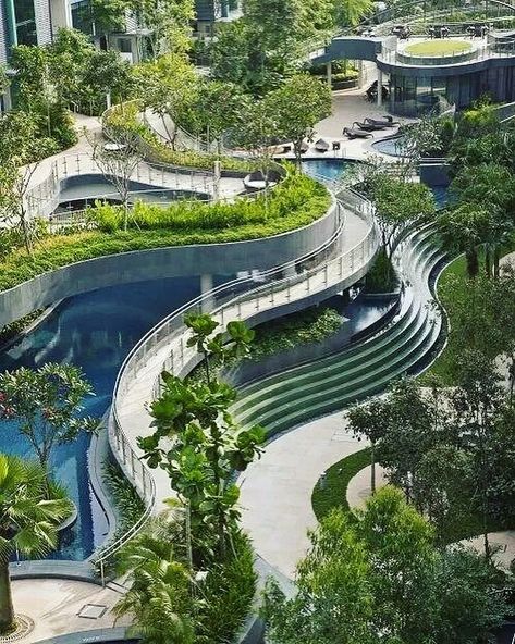 2,296 Likes, 10 Comments - LANDSCAPE ARCHITECTURE (@landscape.architecture) on Instagram: “🌴Multilayered gardens and pools. 📍Located in #Singapore” Singapore Architecture, Building Landscape, Residential Building Design, Desain Lanskap, Sustainable City, Architecture Landscape, Apartment Architecture, Landscape Architecture Design, Green Architecture