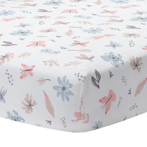 PRICES MAY VARY. Features watercolor spring flowers, butterflies, mushrooms, and leaves Breathable 100% cotton fitted crib sheet Creates a safe and secure sleep environment for baby Elastic all the way around ensures a safe and secure fit on a standard size crib mattress measuring 28” X 52” Machine washable and dryable for easy care This 100% cotton fitted crib sheet features delicate butterflies, pretty spring flowers, cute little mushrooms, and leaves in pretty pastel colors on a light cream g Floral Nursery Bedding, Watercolor Floral Nursery, Pretty Butterflies, Lambs & Ivy, Baby Crib Bedding Sets, Watercolor Spring, Sleep Environment, Warm Taupe, Flowers Cute