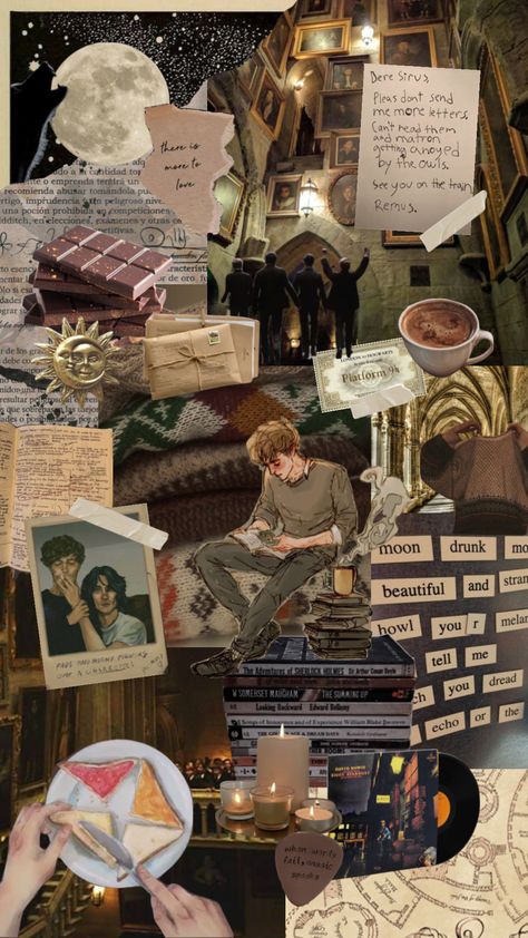 Marauders Collage Wallpaper, Marauders Themed Wallpaper, Marauders Phone Wallpaper, Marauders Collage, Remus Lupin Aesthetic Wallpaper, Wolfstar Background, The Marauders Aesthetic Wallpaper, Wolfstar Aesthetic Wallpaper, Wolfstar Wallpaper Aesthetic