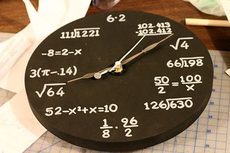 Math Clock, Clock Project, Pinterest Challenge, Math Art, New Classroom, Pretty Decor, Love Home, New Project, Family Love