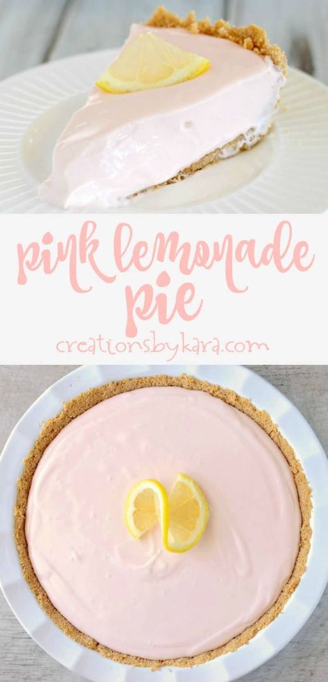 Recipe for simple Pink Lemonade Pie. So simple, so tasty. A perfect summer pie recipe! #lemonadepie #lemonpie #pie #pinklemonade Strawberry Lemonade Pie, Strawberry Lemon Pie, Pink Lemonade Pie, Lemonade Pie Recipe, Pink Lemonade Cookies, Divine Recipes, Easy Lemonade, Summer Pie Recipes, Easy Lemonade Recipe