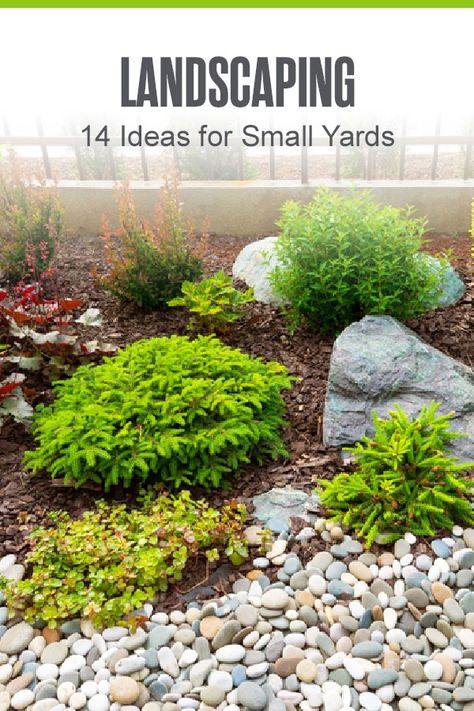 Looking for ways to landscape a small yard? These 14 landscaping ideas can help you transform a small yard or outdoor living space with plants, water features, and more! via @extraspace Small Flat Backyard Ideas, Front Townhouse Landscaping, Front Yard Landscaping Townhouse, Townhouse Landscaping Ideas, Small Garden Ideas Front Of House, Small Front Yard Landscaping Ideas Townhouse, Tiny Yard Landscaping Ideas, Small Area Landscaping Ideas, Tiny Front Yard Landscaping