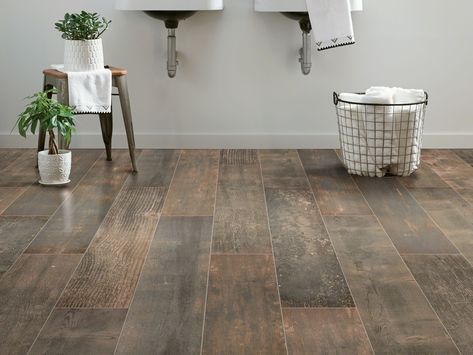 Emberwood2.5x16 - Room View Porcelain Wood Tile Floor, Wood Tile Bathroom Floor, Wood Like Tile, Wood Grain Tile, Faux Wood Tiles, Wood Look Tile Floor, Wood Tile Bathroom, Wood Ceramic Tiles, Porcelain Wood Tile