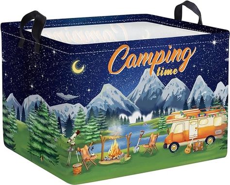 Amazon.com: Clastyle Black Night Outdoor Camping Storage Basket Rectangle Moutain Lake Fir Tree Caravan Bin Clothes Toys Tools Food Picnic Basket, 36L : Home & Kitchen Night Camping, Food Picnic, Towel Basket, Laundry Bin, Clothes Toys, Camping Storage, Toy Tools, Can Storage, Organization Gifts