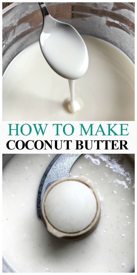 Make your own HOMEMADE COCONUT BUTTER in 10 minutes! Just 1 ingredient! Use for cakes, toast, muffins, fudge. All recipes using it on my blog. So easy and so delicious! #coconutbutter #vegan #dessert Coconut Butter Recipes, Aip Recipes, Nut Butters, Vegan Dessert, All Recipes, Unsweetened Coconut, Coconut Butter, Coconut Recipes, Paleo Dessert