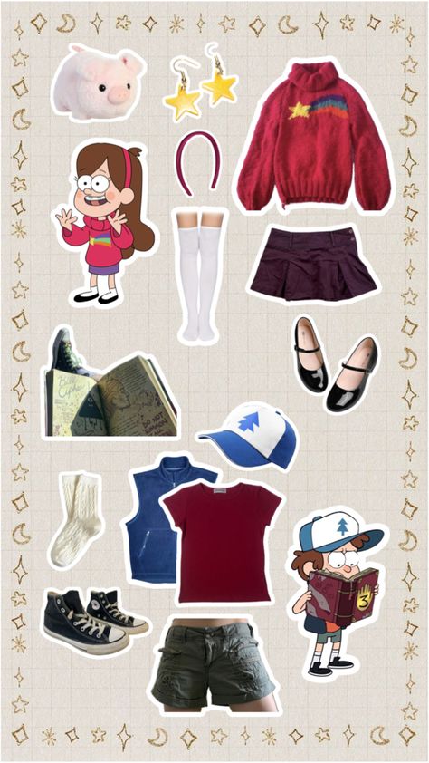 Mabel Costume, Cute Easy Halloween Costumes, Super Easy Halloween Costumes, Mabel And Dipper, Fun Halloween Outfits, Dipper Y Mabel, Punny Halloween Costumes, Classy Halloween Costumes, Trio Halloween Costumes