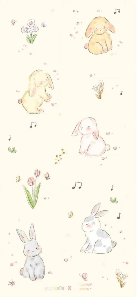 Coquette Bunnies, Wallpaper Ideas Ipad, Cute Core Wallpaper, Cute Spring Wallpapers, Whimsical Wallpaper Iphone, Cute Bunny Wallpaper, Pink Vintage Wallpaper, Cute Ipad Wallpaper, Whats Wallpaper