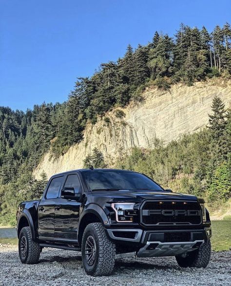 Ford Black Truck, Ford Raptor Custom, Black F150, Black Ford Raptor, Black Raptor, Truk Ford, Raptor Car, Ford Raptor F150, Ford Raptor Truck