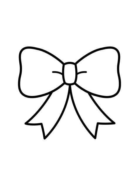 Bow Coloring Page - Etsy Australia Cute Drawings Simple Ideas, Fun And Easy Drawings, Cool Body Drawings, Preppy Coloring Sheets, Simple Bow Drawing, Stuff To Draw Simple, Coloring Pages Aesthetic Simple, Disney Easy Drawings, Coquette Coloring Page