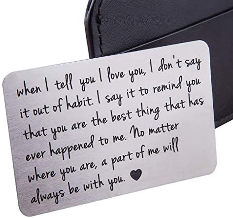 Gifts For Groom, Boyfriend Birthday Gifts, Relationship Journal, Wedding Day Quotes, Card For Men, Anniversary Cards For Him, Deployment Gifts, Wallet Insert Card, Mini Love