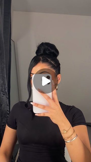 Alisha Kaur on Instagram: "side part updo with a twist😚🖤   Products used: @ghdhair chronos straightener in ‘Cyber Lime’ 💚 @ecostyle_uk olive oil styling gel   #hairtutorial #hairinspo #hairideas #tutorial #updo #sidepart #hairstyle #hairstyles #bun #reels #explore" Side Part Updo Hairstyles, Side Part Bun, Side Part Updo, Hairstyles Bun, Styling Gel, Side Part, Hair Tutorial, Hair Inspo, Olive Oil