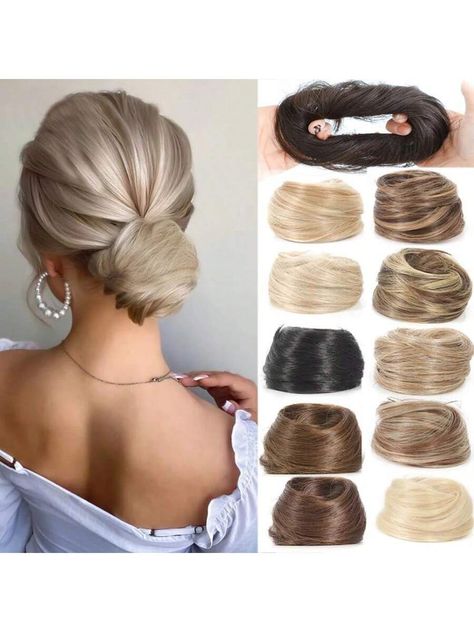 Synthetic Women Chignon Messy Hair Bun Scrunchy Hair Bun Rubber Band Hairband Hairpiece Updo Chignon Donut Roller Synthetic Chignon Elastic Rubber Band Fake Hair Bun Clip In On Hair Tail Extension Updo Hair Piece Ponytail For Women Multicolor    High Temperature Fiber  Updo   Wigs & Accs, size features are:Bust: ,Length: ,Sleeve Length: Updo Wigs, Fake Hair Buns, Updo Chignon, Messy Chignon, Chignon Updo, Hair Tail, Elastic Rubber Band, Hair Bun Maker, Chignon Hair