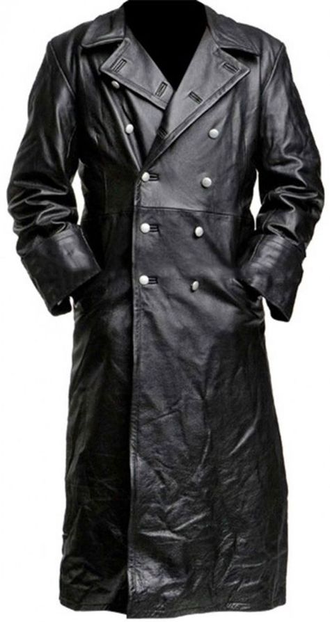 Black Leather Trench Coat, Black Leather Coat, Trench Coat Men, Leather Trench, Men's Leather Jacket, Mode Casual, Long Trench Coat, Trench Coat Black, Leather Trench Coat