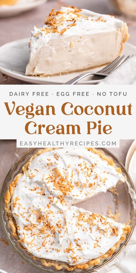 Vegan Coconut Cream Pie, Vegan Coconut Cream, Healthy Vegan Dessert, Vegan Pies Recipes, Vegan Baking Recipes, Plant Based Desserts, Vegan Pie, Vegan Coconut, Vegan Bakery