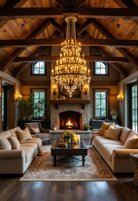 Barndominium Interior Ideas Western Home Decor Ranch Style Interior Design, Luxury Barndominium Interior, Modern Barndominium Ideas Interior, Barndominium Fireplace, Barndominium Homes Interior, Barndominium Living Room, Interior Barndominium Ideas, Vaulted Ceiling With Beams, Barndominium Decor