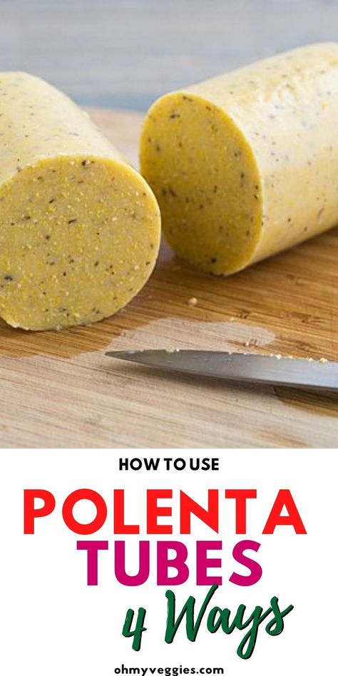 Grilled Polenta Rounds, Best Polenta Recipe Meals, Polenta Side Dish, Fried Polenta Recipes Dinners, Polenta With Pesto, Tube Polenta Recipes Healthy, Polenta Meals Dinners, Recipes With Polenta Roll, Best Polenta Recipe