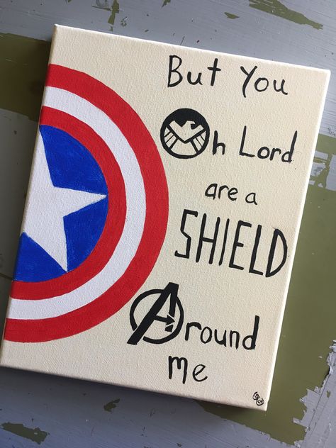 It’s my marvel painting 😊 Cute Marvel Paintings Easy, Marvel Chalk Art, Avengers Easy Painting, Avengers Painting Ideas, Avengers Canvas Painting, Marvel Canvas Art, Drawing Lighting, Captain Amerika, Avengers Painting