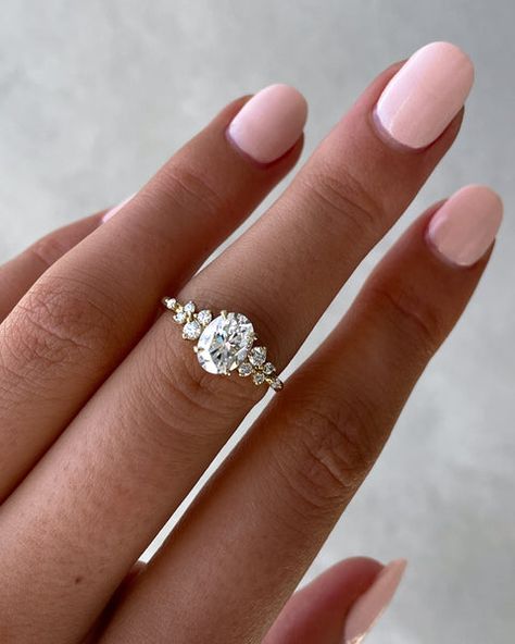 Bella – Oval Solitaire with Accent Stones | Cullen Jewellery Magical Engagement Rings, Megan Elizabeth, Pretty Engagement Rings, Dream Wedding Ring, Simple Engagement, Cute Engagement Rings, Future Engagement Rings, Rings Vintage, Oval Engagement